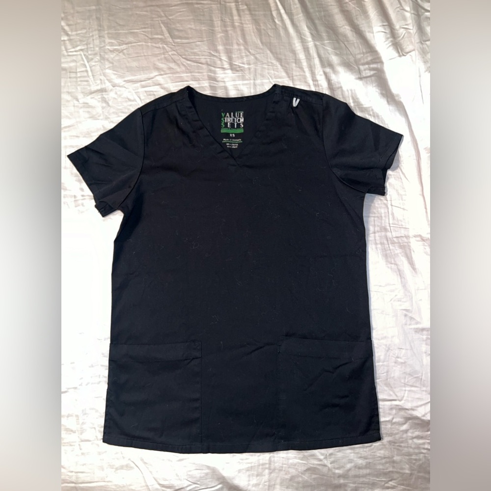 Maevn Value Stretch V-Neck Scrub Top Black Size XS